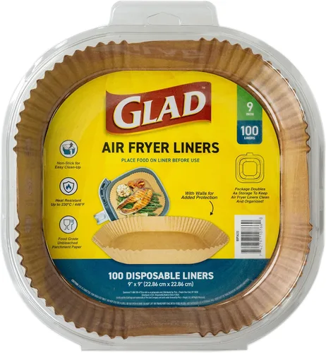 Miniatura 8 de Forros para freidora de aire Glad, antiadherentes y resistentes al calor, material de grado alimenticio, adecuados para freidoras de aire redondas