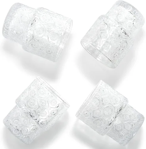 Miniatura 6 de AVLA Paquete de 8 vasos vintage para beber, vaso romántico de jugo de agua de 7 onzas, transparente, apilable, para café, cóctel, bar, bebidas, té