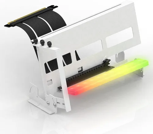 Miniatura 8 de EZDIY-FAB Soporte de montaje de GPU PCIe 4.0 con módulo LED ARGB, ajuste multiángulo con cable elevador, compatible con RTX4090, 4080, 4070ti