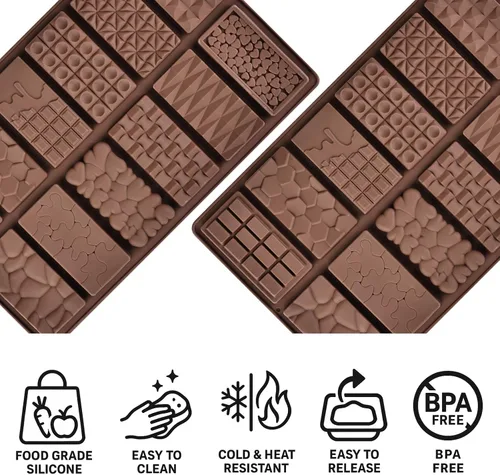 Miniatura 7 de moldes de chocolate molde de barra de chocolate de silicona moldes de caramelo moldes de silicona para moldes de barra de chocolate molde