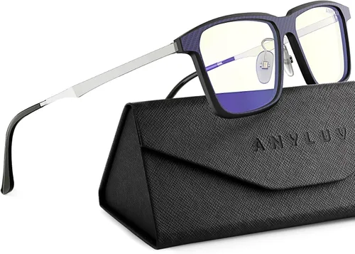 Miniatura 13 de ANYLUV Gafas de luz azul para hombre Gafas de bloqueo de luz azul: gafas ligeras de luz azul de fibra de carbono antifatiga regalo