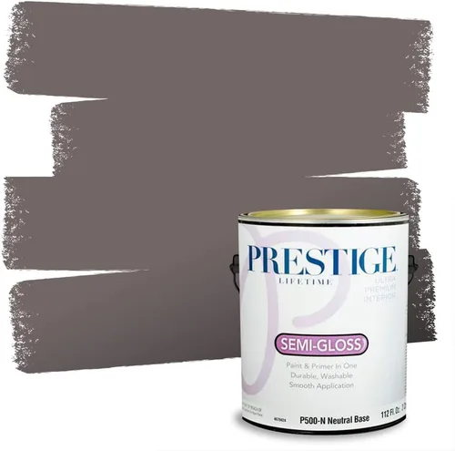 Miniatura 123 de PRESTIGE Paints - Pintura interior e imprimación en uno, 1 galón, cáscara de huevo, pimienta envejecida