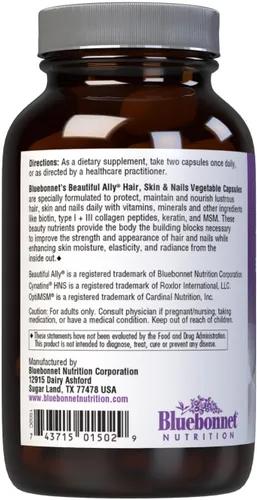 Miniatura 3 de Bluebonnet Nutrition Beautiful Ally - Colágeno hidrolizado de vacas alimentadas con pasto, péptidos de colágeno tipo 1 y 3, sin OMG, sin gluten, sin
