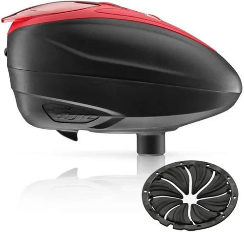Dye LT-R - Cargador electrónico para paintball Rojo con alimentación rápida negra
