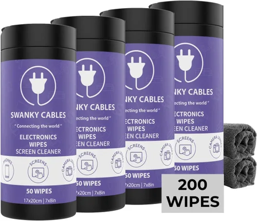 Miniatura 7 de Toallitas Limpiadoras de Pantalla Swanky Cables: Toallitas Electrónicas para Pantallas - Toallitas para Limpiar Pantallas de Computadora, Lentes