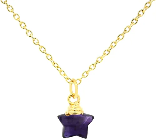 Collar con colgante de estrella chapada en oro de 14 quilates, hecho a mano, hipoalergénico, pequeña estrella envuelta en alambre con cadena