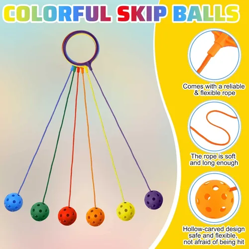 Miniatura 5 de Paquete de 20 bolas de salto para niños, rueda de flash plegable, juego de balón de salto de bolas de salto de colores surtidos juguetes para niños