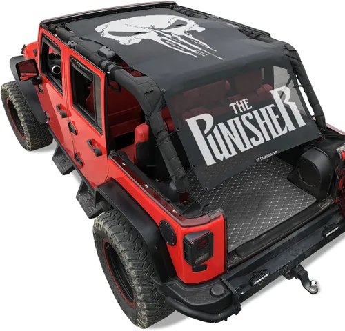 Miniatura 23 de Shadeidea JK - Parasol superior compatible con Jeep Wrangler JKU, cubierta de techo de malla suave (2007-2018) - Bloqueador de ruido de viento UV