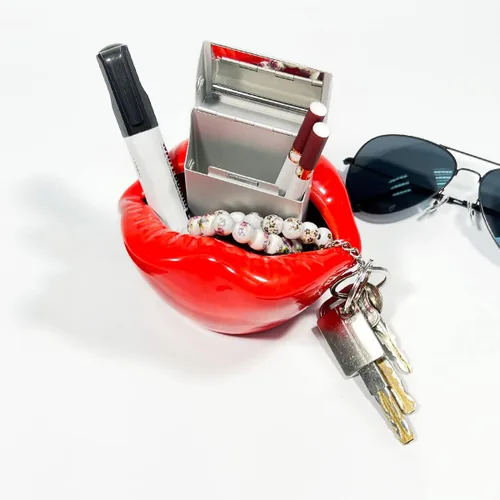 Miniatura 7 de Queenbox Ceniceros de cigarrillos de cerámica creativos con estilo de labios decoraciones caseras de moda