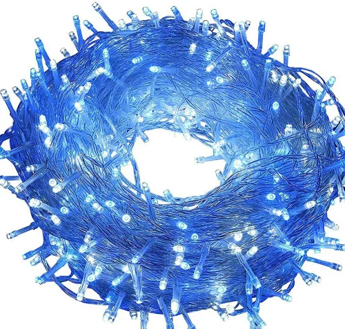 Miniatura 11 de Guirnalda de luces para exteriores de 33 pies, 100 luces LED con controlador de modos de memoria, luces de Navidad extensibles para bodas, Navidad