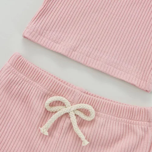 Miniatura 5 de iddolaka Conjunto de dos piezas de algodón con un hombro y pantalones cortos de color sólido, ropa casual de verano