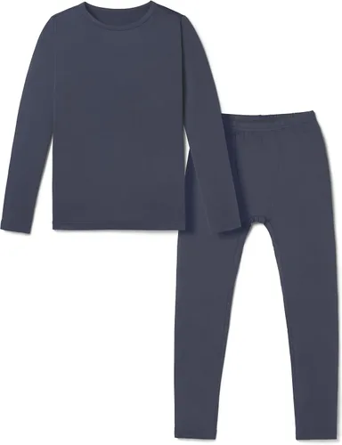 Miniatura 7 de TSLA - Conjunto de ropa interior térmica para niños y niñas, pantalones largos con forro polar suave, capa base de invierno superior e inferior