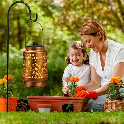 Miniatura 7 de Faroles solares de colibrí para exteriores, impermeables, decoración de jardín, luz LED de metal, regalos de cumpleaños para mujeres, mamá, regalos