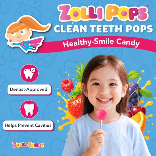 Miniatura 2 de Zollipops Clean Teeth Pops - Caramelos sin azúcar con xilitol, paletas sin colorantes, aptos para dieta keto y diabética, golosinas aprobadas por