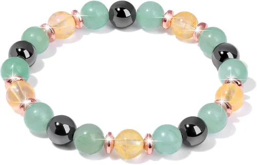 GolbalJew Pulsera curativa para mujer, pulseras de cuentas de ansiedad, joyería de piedra curativa, pulsera de cristal para aliviar el estrés,