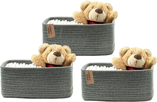 Miniatura 27 de COMFY-HOMI Cestas de almacenamiento de 11.5 x 7.5 x 4.7 pulgadas para organizar, cesta tejida de cuerda de algodón, caja de almacenamiento