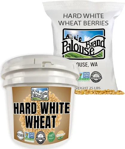 Miniatura 12 de Marca Palouse Certificada Libre de Residuos de Glifosato Grano de Trigo Duro Blanco 15 Libras Paquete de 3 Cultivado por una Familia
