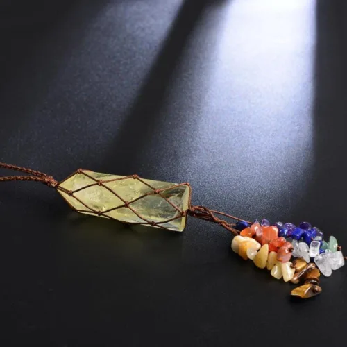 Miniatura 7 de Decoración para el hogar, adornos colgantes de citrino natural, adornos de chakras, piedras preciosas para Reiki, Feng Shui, adorno para ventana
