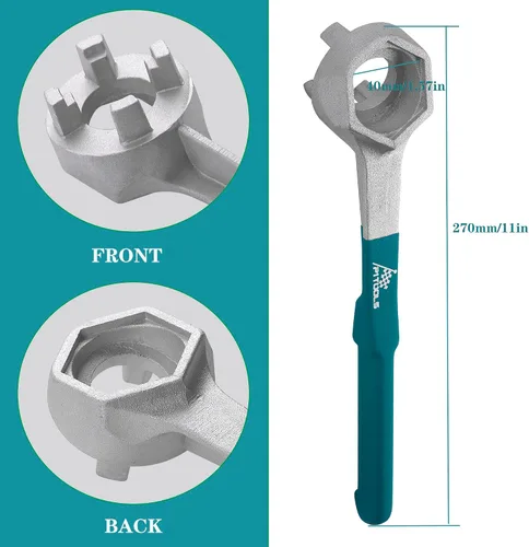 Miniatura 4 de Llave de tambor de aluminio, herramienta de abridor de tambor de 55 galones Se adapta a tapas de tapón de barril de 2 pulgadas y 3/4 pulgadas