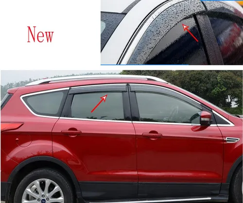 Miniatura 4 de 4 unidades de deflector de ventana de coche protectores de lluvia cromados para VW Atlas/Atlas R-Line 2017 2018 2019 2020 2021 2022 2023 2024 2025