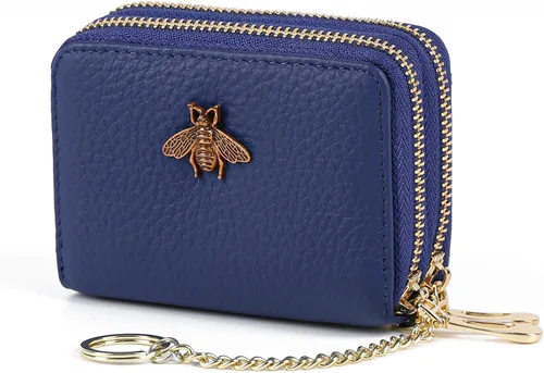 Miniatura 36 de imeetu Soporte para tarjetas de crédito RFID, cartera pequeña de cuero con cremallera para mujer