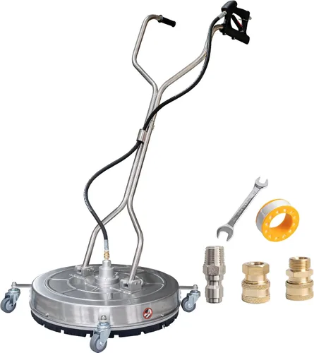 Miniatura 11 de Hourleey Limpiador de superficies de lavadora a presión de 20 pulgadas con asas dobles, limpiador de superficies de acero inoxidable con 4 ruedas
