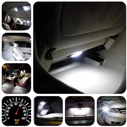 Miniatura 6 de Juego de 12 bombillas LED anaranjadas BA9 BA9S 53 57 1895 64111 para placa de matrícula, puerta lateral, luces de cortesía interiores, cúpula, mapa