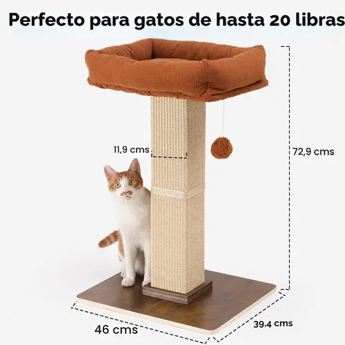 Miniatura 6 de FUKUMARU Poste de Rascado para Gatos, Postes Altos de Estilo Retro con Percha para Gatos de Interior Adultos, Torre de Rascado para Gatos Grandes
