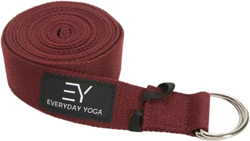 Miniatura 12 de Everyday Yoga Correa con anillo en D de metal, correa elástica duradera para yoga, pilates, flexibilidad y terapia física (6, 8, 10 pies)