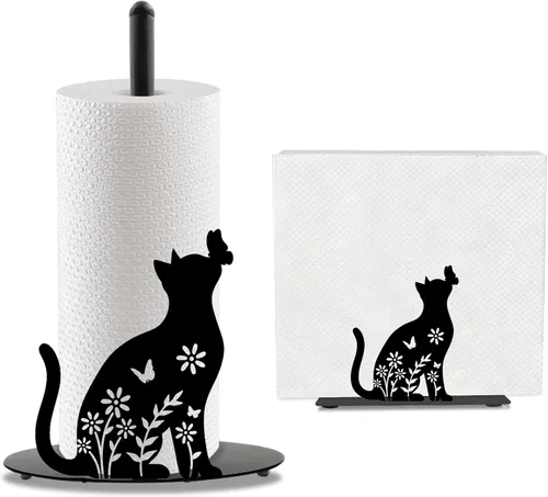 Miniatura 7 de Bird Paper Towel Holder, Bird Countertop Kitchen Decor Indoor with Round Base, Birds Lover Gifts, Iron Birds Napkin Holder Stand Accessories for
