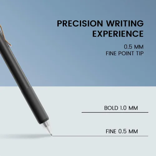 Miniatura 3 de Bolígrafos de gel - Tinta negra 4 piezas 0.5 mm de punta fina, pluma de escritura suave, suministros para oficina, escuela y diario (negro)