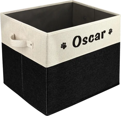 Miniatura 16 de PET ARTIST - Cesta plegable de almacenamiento de juguetes con nombre personalizado de la mascota - Organizador de caja rectangular para juguetes