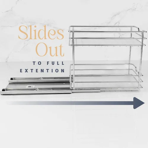 Miniatura 6 de Organizador extraíble para gabinete para especias, latas - Resistente con garantía limitada de por vida - Organizador de especias extraíble