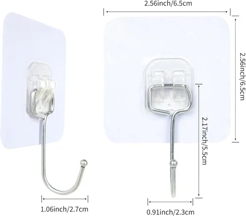 Miniatura 3 de Aynoo Ganchos adhesivos, ganchos de toalla para colgar calcomanías de pared resistentes, 10 paquetes, 13 libras (máx.)