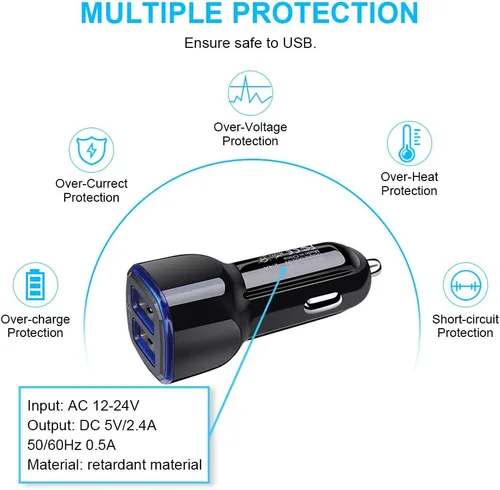 Miniatura 3 de Adaptador de cargador de coche para Samsung Galaxy A17 A16 A15 5G A14 A13 A36 A56 A55 A54 A53 A20 A21 A10E A01 A50 A11 A9 A51 A71 A32 S26 S25 S24 S