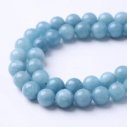 Miniatura 3 de 32 piezas de cuentas sueltas de jade azul de aguamarina de 12 mm de jiejinyu para hacer joyas, pulseras de bricolaje Jade aguamarina