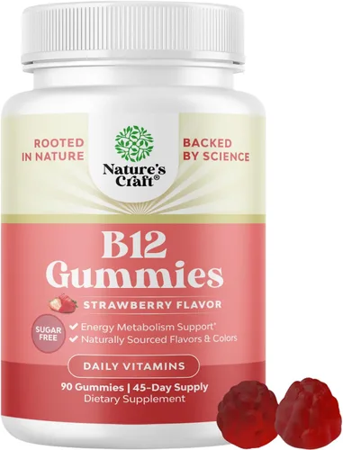 Miniatura 9 de Gomitas de vitamina B12 para adultos, vitamina B12 sin azúcar, 1000 mcg, gomas masticables para energía y apoyo del estado de ánimo, salud