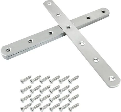 Miniatura 11 de Paquete de 16 soportes rectos de placa plana de acero inoxidable de 1.5 pulgadas, soporte de metal plano de 1.5 pulgadas, soportes de metal de 1.5
