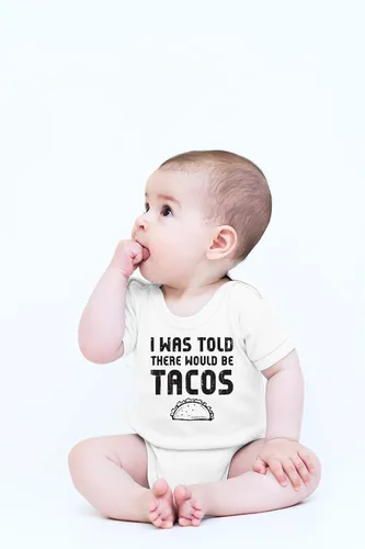 Miniatura 10 de CBTwear Body de bebé con texto en inglés "I Was Told There Would Be Tacos" - Lindo mameluco de humor unisex para recién nacidos