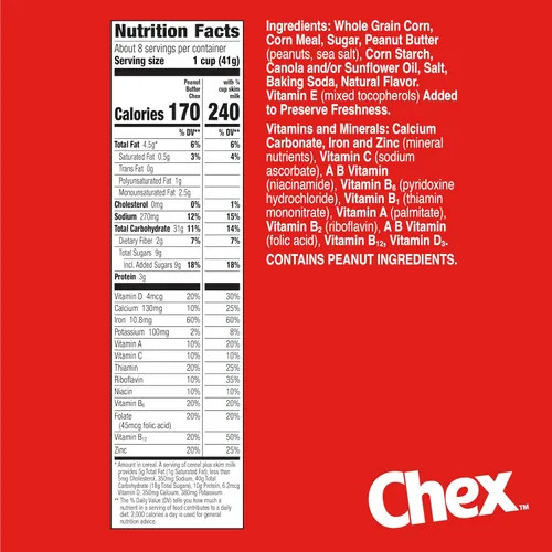 Miniatura 2 de Cereal de Mantequilla de Cacahuate Chex, Cereal para el Desayuno Sin Gluten, Hecho con Grano Integral, 12.2 onzas