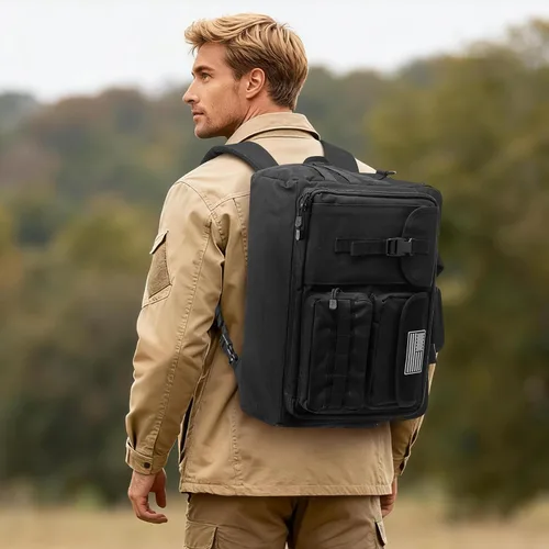 Miniatura 8 de G4Free Bolsa de mensajero grande para hombre, 3 en 1 para laptop, maletín para viajes de fin de semana, trabajo