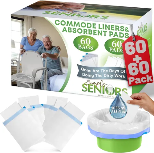 Miniatura 8 de Commode Liners - 100 bolsas de inodoro portátiles fuertes - Forros de inodoro fáciles de usar - Revestimientos para inodoro de cabecera que apoyan