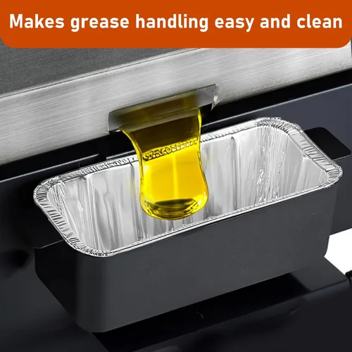 Miniatura 2 de Accesorios para plancha compatibles con Blackstone Griddle – Forros desechables de papel de aluminio para recogedor de grasa para Blackstone 17, 22