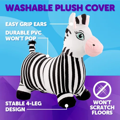 Miniatura 5 de WADDLE Bouncy Hopper - Peluche inflable de animales para interiores y exteriores, juguete para niños pequeños y niños, bomba incluida, niños y niñas