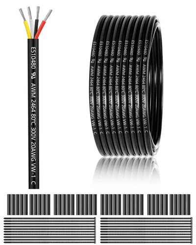 Miniatura 17 de Cable eléctrico de calibre 16, 4 conductores, 50 pies, UL 2464, cable de 16 AWG de 4 hilos, cable de cobre estañado de PVC trenzado calibre 16/4