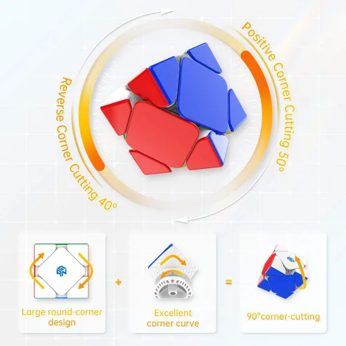 Miniatura 5 de GAN Skewb 8 imanes, cubo magnético de velocidad Gans Skewb rompecabezas cubo mágico ligero GES Pro 90° corte de esquina para niños adultos