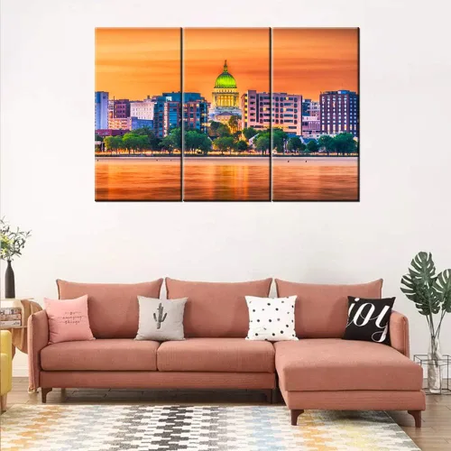 Miniatura 127 de San Antonio Sundown - Impresión en lienzo, paisaje de ciudad de pared grande, paisaje urbano extra grande de Texas, impresión de pared de horizonte