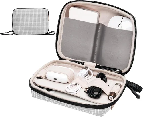 Miniatura 9 de SIMTOP Funda organizadora de electrónica pequeña, funda de viaje portátil para cable, cargador, teléfono y auriculares, almacenamiento de cable