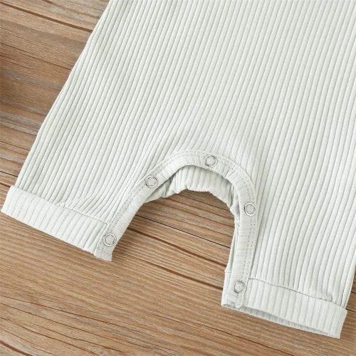 Miniatura 12 de Mameluco unisex de manga corta para bebé recién nacido, con botones, de una pieza, ropa de color sólido