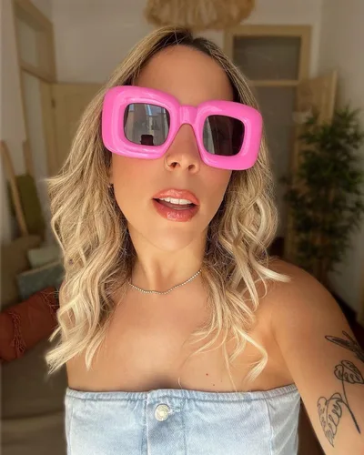 Miniatura 2 de VANLINKER Lindas gafas de sol cuadradas infladas para mujeres y hombres, gafas gruesas retro con marco grueso divertido máscara sombras VL9733
